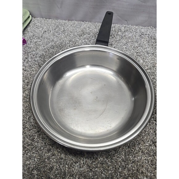 Vintage Flint Ware By Ekco 1 Qt Stainless Steel Sauce Pan With Lid And Skillet - Picture 4 of 16